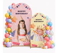 Custom Arch Backdrop Cover, Personalised Photo Party Signs | Customized Photo Arch Backdrop Cover for Wedding, Holiday Birthday Decor, 3.9 ~7.2 FT