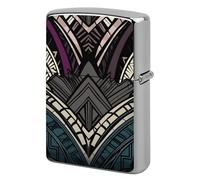 Custom Art Deco Geometric Pattern Lighter Case Personalized Metal Lighter Cover Holder Reusable Shockproof Protective Lighters Without Insert Gift for Men Women Dad Husband