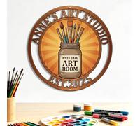Custom Art Studio Metal Sign,Personalized Painter Name Sign,Hanging Art Studio Wall Decor,Gift for Art Teacher Drawing Lover A