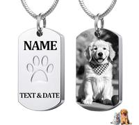 Custom Ashes Necklace Dog Urns for Ashes, Engraved with Name Text, Mini Pet Urns for Dogs Ashes, Ashes Jewellery Charm, Dog Ashes Necklace, Ashes Keepsake for Dog Cat, Pet Memorial Gifts (22)