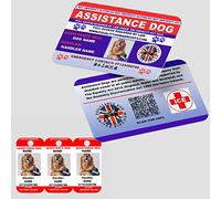 Custom Assistance Dog Card AD18 with 3 Dog Tags