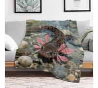 Custom Axolotl Blanket Lightweight Flannel Fleece Throw for Couch Sofa Bed Luxury Soft Cozy Plush Lap Bedtime Blanket for All Seasons Bedroom Home Decor Gifts 60x80