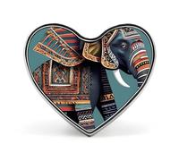 Custom Aztec Elephant Pattern Lapel Pin Aluminum Alloy Button Badge Personalized Heart Exquisite Brooch Classic Mini Pin for Backpacks Hat Suit Jacket Decoration