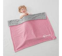 Custom Baby Blankets with Name，Personalised Baby Blankets Girl，Baby Personalised Blankets，Custom Baby Boy Blanket (Pink,Embroidered Name)