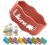 Custom Baby Bottle Labels for Daycare Personalised Silicone Name Bands Customised Reusable Waterproof Kids Cups Grip Straps-Orange