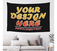 Custom Backdrop Personalised Tapestry Design Your Add Text Logo Photo Home Decorative wall hangings Art Poster for Wedding Family Memorial Gift 102 cm x 152 cm