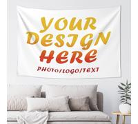 Custom Backdrop Personalised Tapestry Design Your Add Text Logo Photo Home Decorative wall hangings Art Poster for Wedding Family Memorial Gift 95 cm x 73 cm