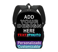 Custom Backpack Personalised Photo/Image Children Schoolbag Teens Boys Girls Bookbag Student Laptop Travel Bag Back to School Gift Color1,Single Layer