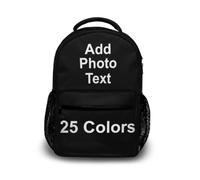 Custom Backpack Photo Name Text Print Personalised School Bag 17In Rucksack