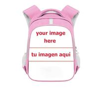 Custom Backpack Your Own Design Picture/Photo Print Cartoon Kindergarten Backpacks Boys Girls Children School Bags Kids Bookbag Gift Color2,13 inches