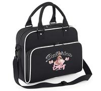 Custom Ballerina Junior Dance Bag Girls Ballet School Dancing Class Custom Name Kit Bag Kids, One Size, Black/White