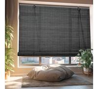 Custom Bamboo Blinds for Windows Shutters Light Filtering Outdoor Roller Blinds Roman Blinds Shades Outdoor Roller Blinds 70% Blackout UV Protection Privacy for Patio Porch Garden Kitchen 50-170cm(Bla