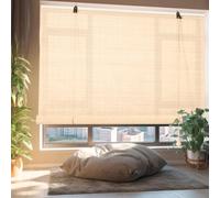 Custom Bamboo Blinds for Windows Shutters Light Filtering Outdoor Roller Blinds Roman Blinds Shades Outdoor Roller Blinds 70% Blackout UV Protection Privacy for Patio Porch Garden Kitchen 50-170cm(Nat
