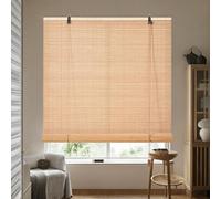 Custom Bamboo Blinds Outdoor 45 50 60 70 80 90 100 110 120 130 140 150 160 170 175cm Roller Blinds for Windows Blackout Retro Bamboo Roll up Shade for Balcony Breathable Privacy Easy to Install