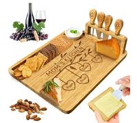 Custom Bamboo Charcuterie Board with Vertical Magnetic Knife Storage,Modern Kitchenware,Serving Tray, for Mom,Wedding Birthday Housewarming Party Gifts for Family Women Couples
