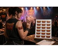 Custom Band Temporary Tattoos - Upload Your Logo - A4 Sheet with Multiple Tattoos - Merch Alternative for Gigs, Fans & Events (4 Sheets)