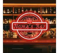 Custom Bar Neon Sign for Bar Room Man Cave Personalized Bar Signs LED Neon Lights for Men Dad Gifts Dimmable Customized Brewery Beer Light Up Signs for Pub Bistro Business Wall Decor