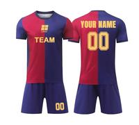 Custom Barca Football Kits for Men/Women/Kids Football Training Shirts Shorts Set Activewear with Name Number Team Logo Unisex 24/25 Football Training Suit