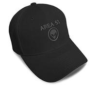 Custom Baseball Cap Area 51 Embroidery Dad Hats for Men & Women Strap Closure - Black - One size