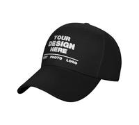 Custom Baseball Cap for Men Cotton Personalised Hat Add Your Logo/Text/Photo Customisable Cowboy hat mesh Comfortable fit Adjustable Sports Sun Hats for Team Building Graduation with Bulk Savings