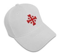 Custom Baseball Cap Jerusalem Cross B Embroidery Dad Hats for Men & Women, White Design Only, One size
