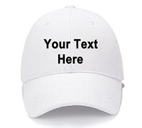 Custom Baseball Cap Personalized Unisex Classic Low Profile Adjustable Strapback Hip-hop Hat Baseball Cap Dad Hat (White)