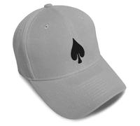 Custom Baseball Cap Spade Embroidery Poker Acrylic Dad Hats for Men & Women, Gray Design Only, One size