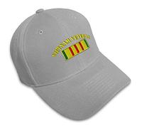 Custom Baseball Cap Vietnam Veteran Flag Embroidery Insignias Vietnam Veteran Embroidery Acrylic Dad Hats for Men & Women, Gray Design Only, One size
