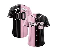Custom Baseball Jersey for Men - Personalised with Name & Number, Breathable Quick-Dry Fabric, Classic Pinstripe Design, Perfect for Team Training or Games - Customisable Mens Jersey Shirt