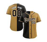 Custom Baseball Jersey for Men - Personalised with Name & Number, Breathable Quick-Dry Fabric, Classic Pinstripe Design, Perfect for Team Training or Games - Customisable Mens Jersey Shirt