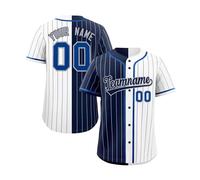 Custom Baseball Jersey for Men - Personalised with Name & Number, Breathable Quick-Dry Fabric, Classic Pinstripe Design, Perfect for Team Training or Games - Customisable Mens Jersey Shirt