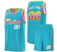 Custom Basketball Jersey Kids Custom Basketball Jerseys 2 Sets Basketball Kit Personalised Basketball Shorts Jersey with Name Team Number for Men Women A28