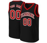 Custom Basketball Jersey | Personalised Team Name & Number | Breathable Polyester Sportswear for Men, Women & Youth | Machine Washable Training Uniform(3XS-5XL) Black