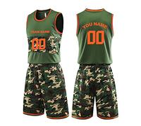 Custom Basketball Jersey, Personalized Your Own Basketball Jersey, Shirt Printed Team Name Number Logo for Men (Color : Green, Size : One Size)