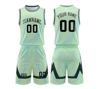 Custom Basketball Kit Personalized Jersey and Shorts with Team Name Number #23#30#24 Sportwear Breathable Polyester Sleeveless Shirts & Shorts Uniform for Men Women Youth Kids Plus Size