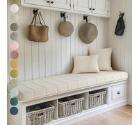 Custom Bay Window Sill Seat Cushion Plump Velvet Soft Customized Bench Seating Foam Cushions for Indoor Furniture, Mudroom, Kitchen Breakfast Nook Dining Room, Anti-Cat, Splash-Proof, Non Slip Bottom