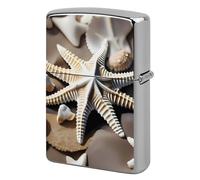 Custom Beach Seashell Starfish Lighter Case Personalized Metal Lighter Cover Holder Reusable Shockproof Protective Lighters Without Insert Gift for Men Women Dad Husband