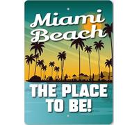 Custom Beach Sunset The Place to Be Metal Sign