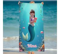 Custom Beach Towel with Faces Photo - Funny Personalized Towel for Couples, Adults - Microfiber Pool, Bath & Honeymoon Gift for Him or Her