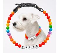 Custom Beaded Dog Collar - Custom Dog Necklace with Name - Personalized Dog Beaded Necklace Collar with Buckle - Customized Gifts for Dogs Cats