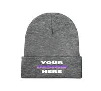 Custom Beanie Hat for Men & Women Design Your Own Knitted Beanies Add Your Text/Image/Photo Personalised Beanie Cap, Funny, Unique Gift for Him & Her Darkgray
