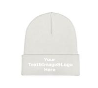 Custom Beanie Slouch White Beanie Your Text&Image&Logo Here Unisex Skull Cap