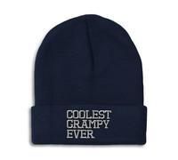 Custom Beanies for Men Coolest Grampy Ever Grandfather Pops Skull Cap Winter Hats for Women One Size, Navy Design Only, One size