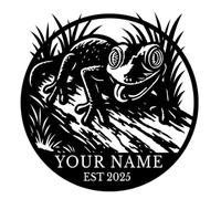 Custom Bearded Dragon Metal Wall Art, Personalized Lizard Lover Name Sign, Reptile Enthusiast Decor, Kids Nursery Room Plaque, Animal Themed Gift, Home Office Outdoor Decor (Style-1)