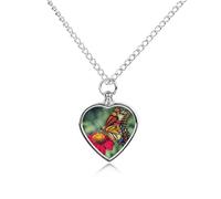 Custom Beautiful Colorful Butterflys Cremation Necklace for Ashes Pet Urn Necklace 27.6" Adjustable Chain Memorial Dog Cat Jewelry Keepsake with Filling Kit Sympathy Gift for Grieving Pet Owners