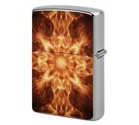 Custom Beautiful Flame Pattern Lighter Case Personalized Metal Lighter Cover Holder Reusable Shockproof Protective Lighters Without Insert Gift for Men Women Dad Husband