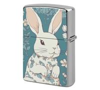 Custom Beautiful Little Bunny Lighter Case Personalized Metal Lighter Cover Holder Reusable Shockproof Protective Lighters Without Insert Gift for Men Women Dad Husband