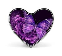 Custom Beautiful Purple Butterfly Floral Lapel Pin Aluminum Alloy Button Badge Personalized Heart Exquisite Brooch Classic Mini Pin for Backpacks Hat Suit Jacket Decoration