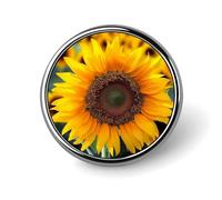 Custom Beautiful Sunflower Lapel Pin Aluminum Alloy Button Badge Personalized Exquisite Brooch Classic Pin 1 Inch for Backpacks Hat Suit Jacket Clothing Decoration
