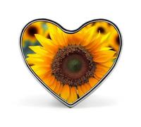 Custom Beautiful Sunflower Lapel Pin Aluminum Alloy Button Badge Personalized Heart Exquisite Brooch Classic Mini Pin for Backpacks Hat Suit Jacket Decoration